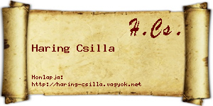 Haring Csilla névjegykártya